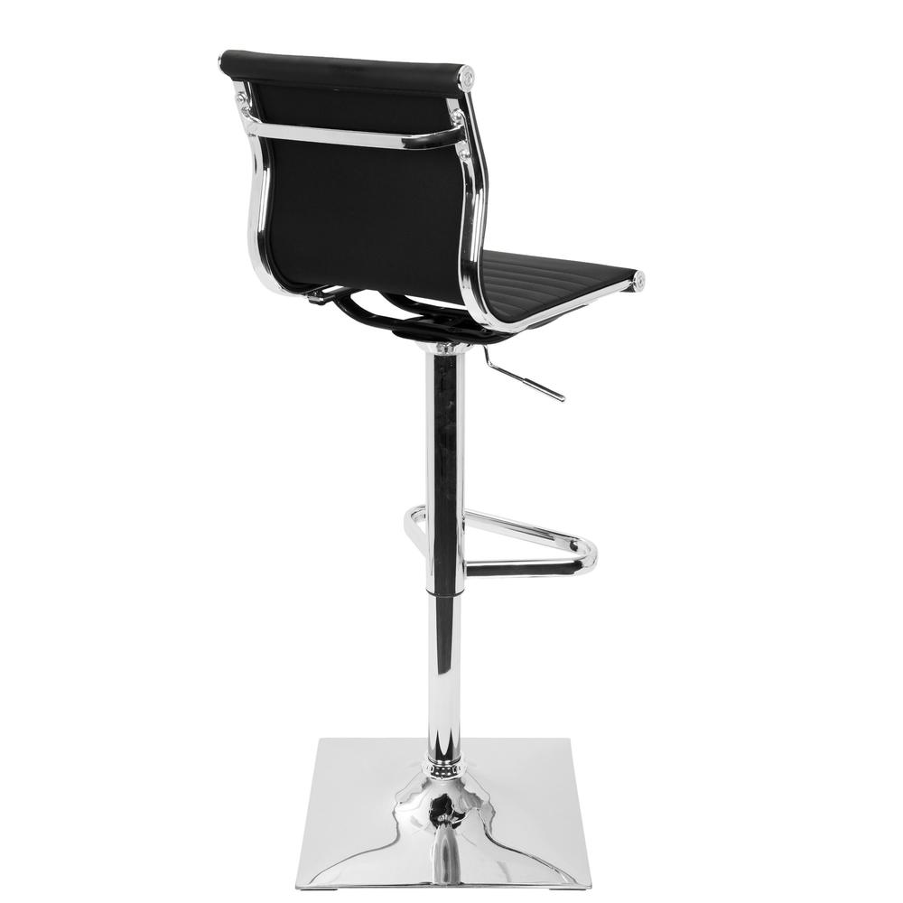 Masters Contemporary Adjustable Barstool with Swivel in Black Faux Leather. Picture 3