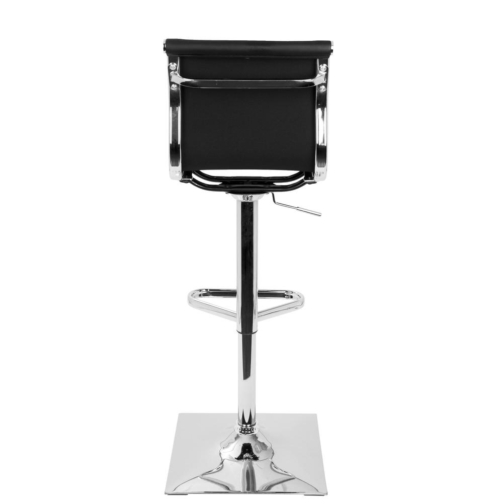 Masters Contemporary Adjustable Barstool with Swivel in Black Faux Leather. Picture 4