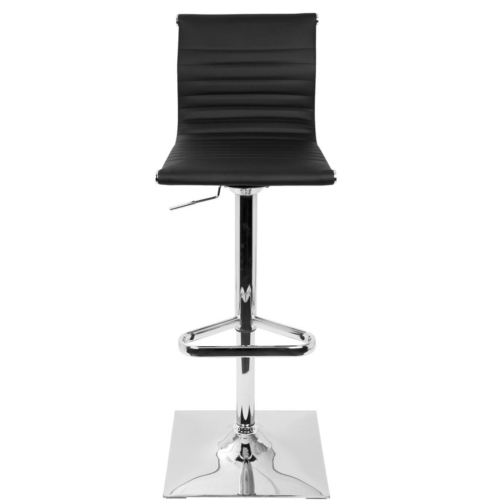 Masters Contemporary Adjustable Barstool with Swivel in Black Faux Leather. Picture 5