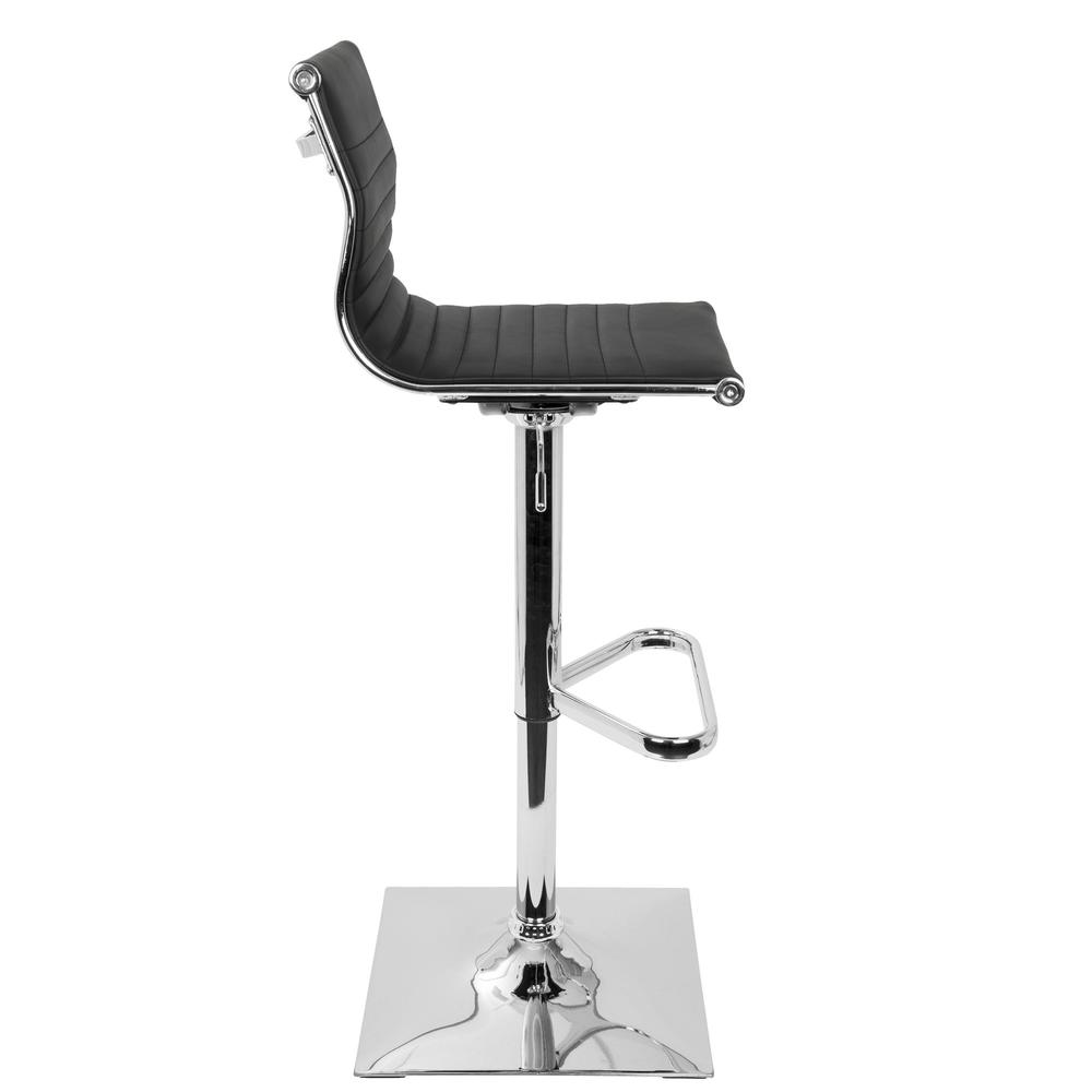Masters Contemporary Adjustable Barstool with Swivel in Black Faux Leather. Picture 2