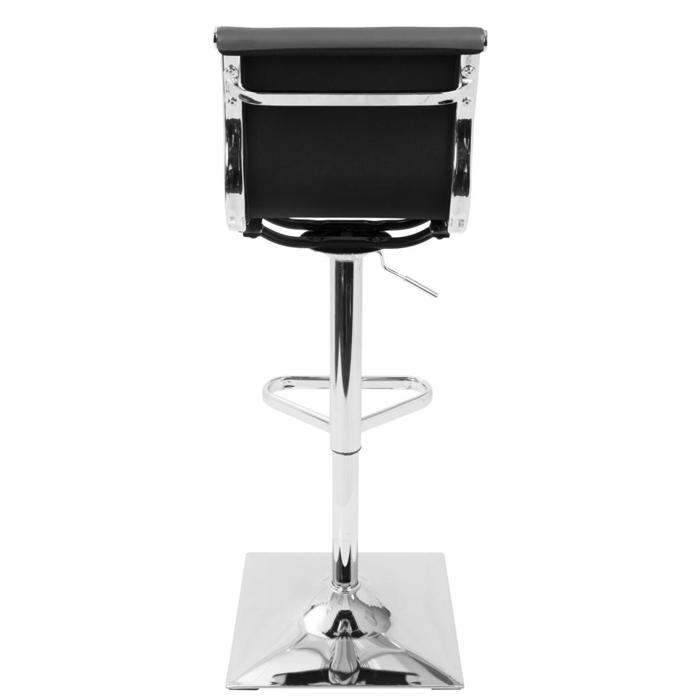 Masters Contemporary Adjustable Barstool with Swivel in Grey Faux Leather. Picture 4