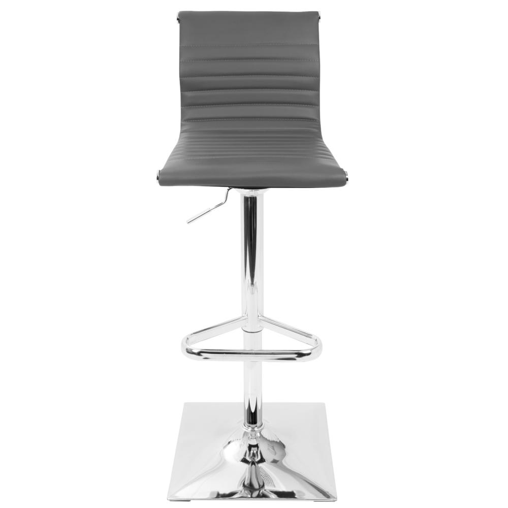 Masters Contemporary Adjustable Barstool with Swivel in Grey Faux Leather. Picture 5