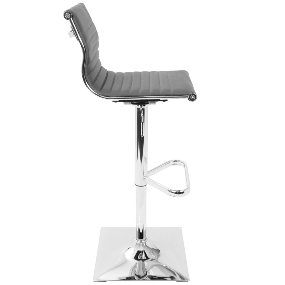 Masters Contemporary Adjustable Barstool with Swivel in Grey Faux Leather. Picture 2