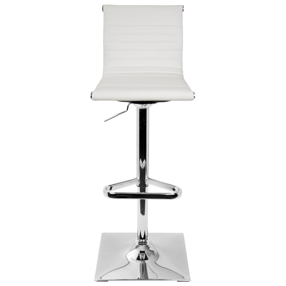 Masters Contemporary Adjustable Barstool with Swivel in White Faux Leather. Picture 5