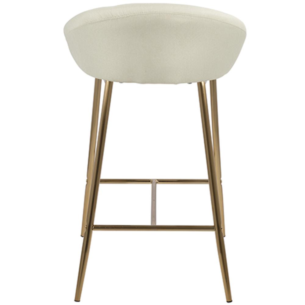 Matisse Glam 26" Counter Stool with Gold Frame and Cream Fabric - Set of 2. Picture 5