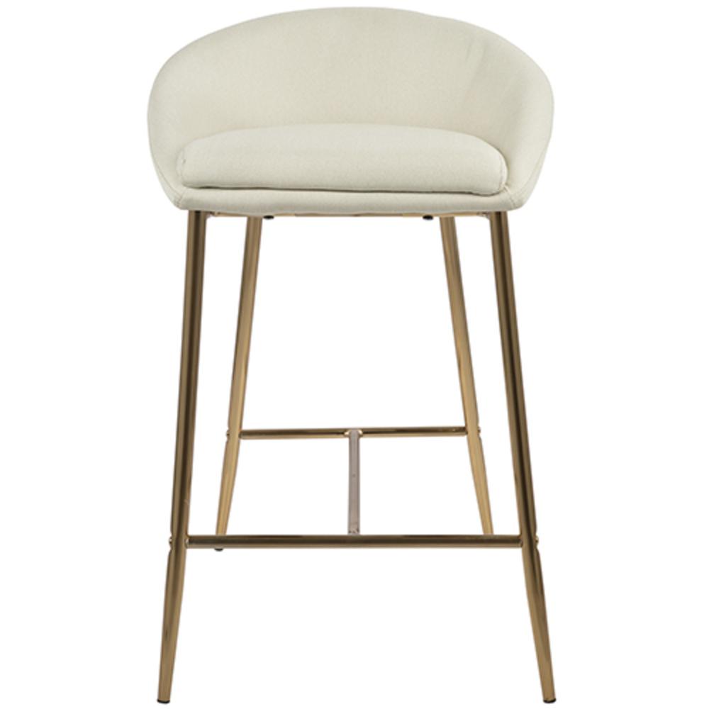 Matisse Glam 26" Counter Stool with Gold Frame and Cream Fabric - Set of 2. Picture 6