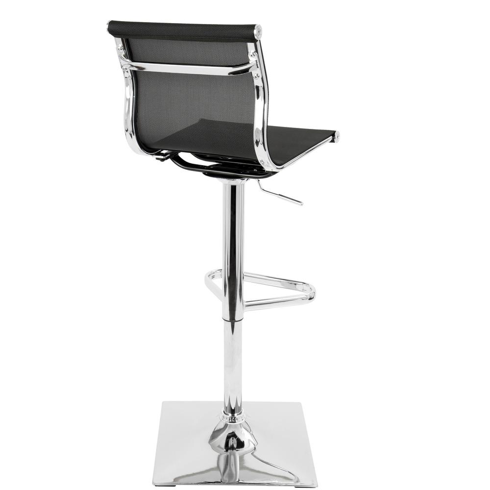 Mirage Contemporary Adjustable Barstool with Swivel in Black. Picture 3