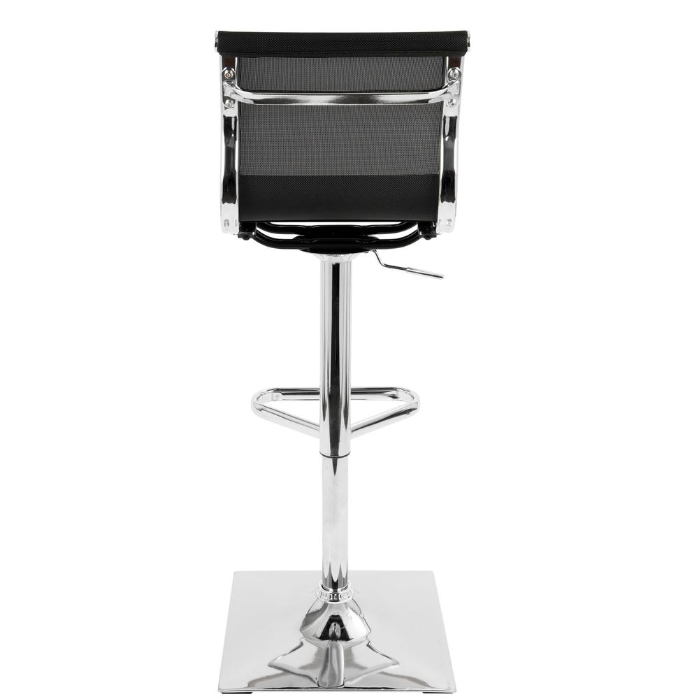 Mirage Contemporary Adjustable Barstool with Swivel in Black. Picture 4