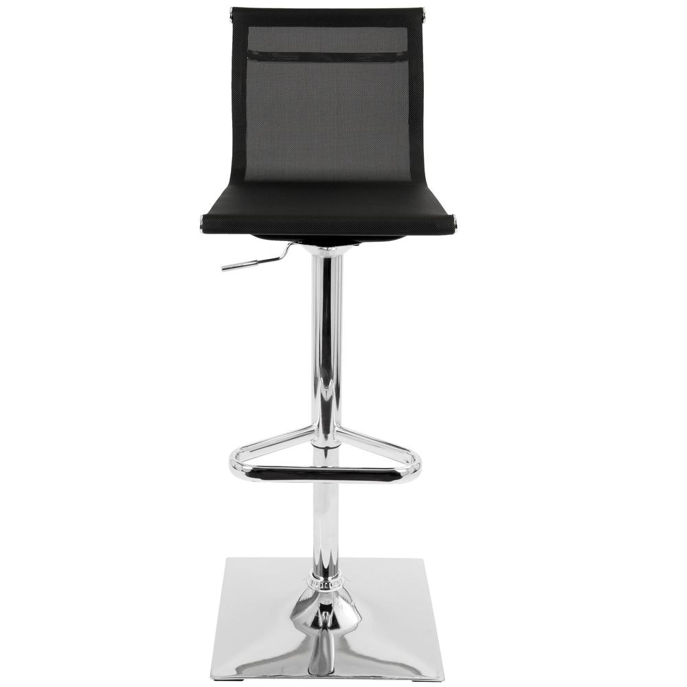 Mirage Contemporary Adjustable Barstool with Swivel in Black. Picture 5