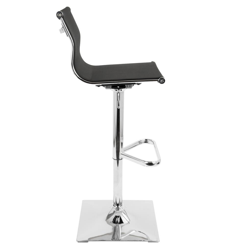 Mirage Contemporary Adjustable Barstool with Swivel in Black. Picture 2