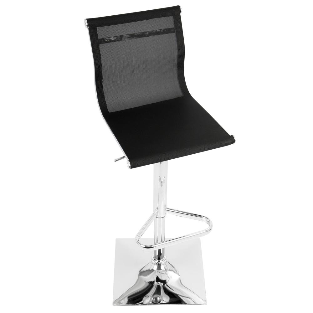 Mirage Contemporary Adjustable Barstool with Swivel in Black. Picture 6