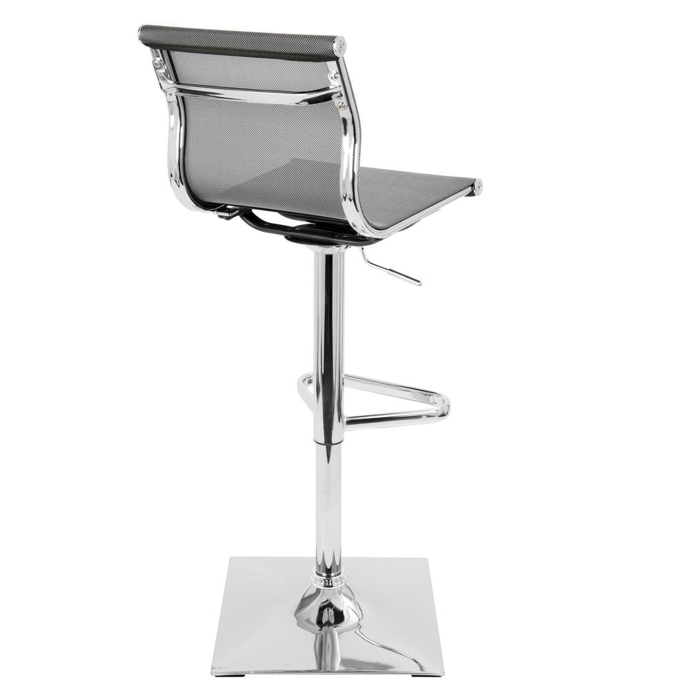 Mirage Contemporary Adjustable Barstool with Swivel in Silver. Picture 3