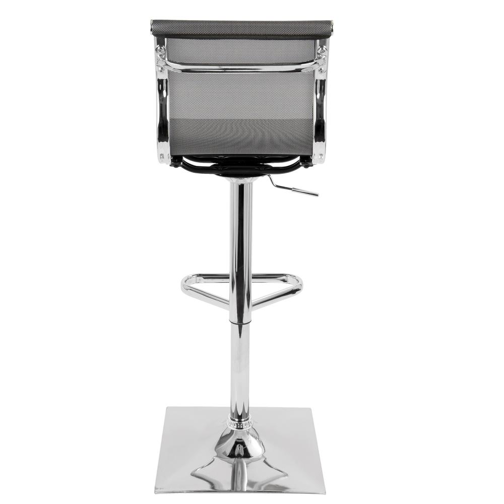 Mirage Contemporary Adjustable Barstool with Swivel in Silver. Picture 4