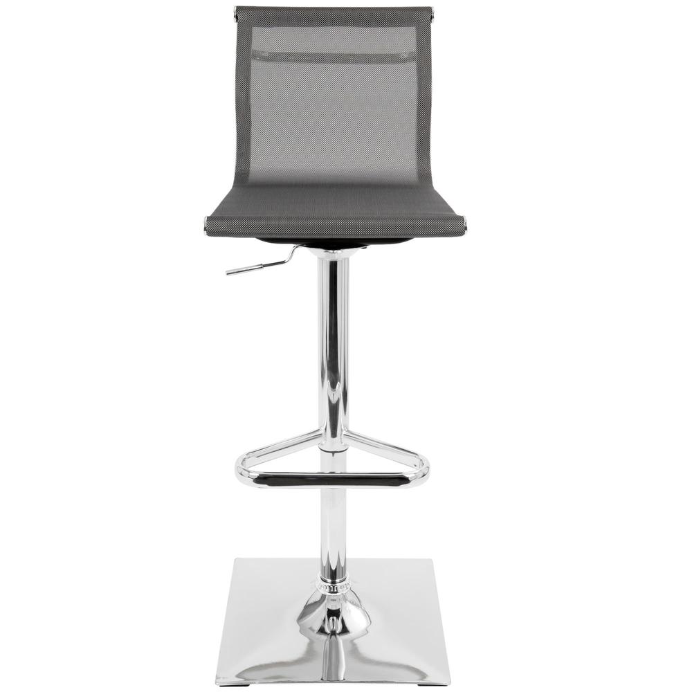 Mirage Contemporary Adjustable Barstool with Swivel in Silver. Picture 5