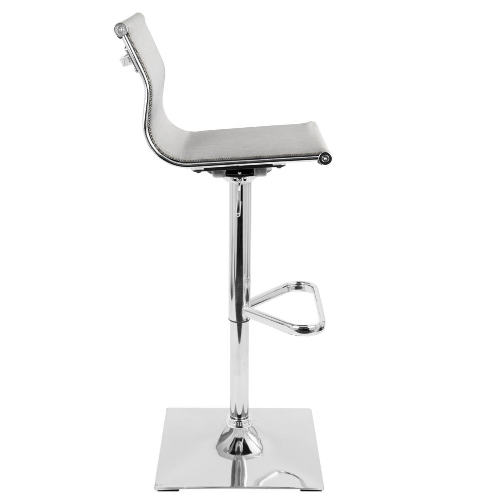 Mirage Contemporary Adjustable Barstool with Swivel in Silver. Picture 2