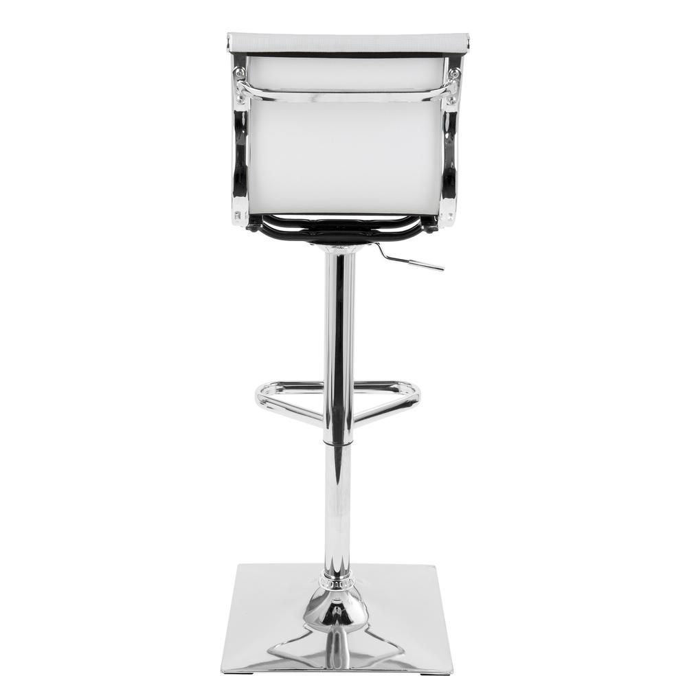 Mirage Contemporary Adjustable Barstool with Swivel in White. Picture 4