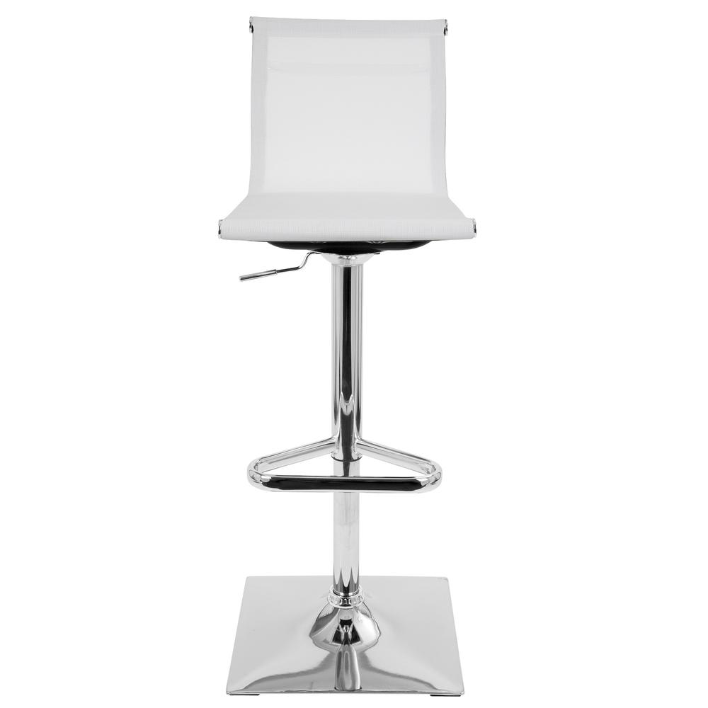 Mirage Contemporary Adjustable Barstool with Swivel in White. Picture 5