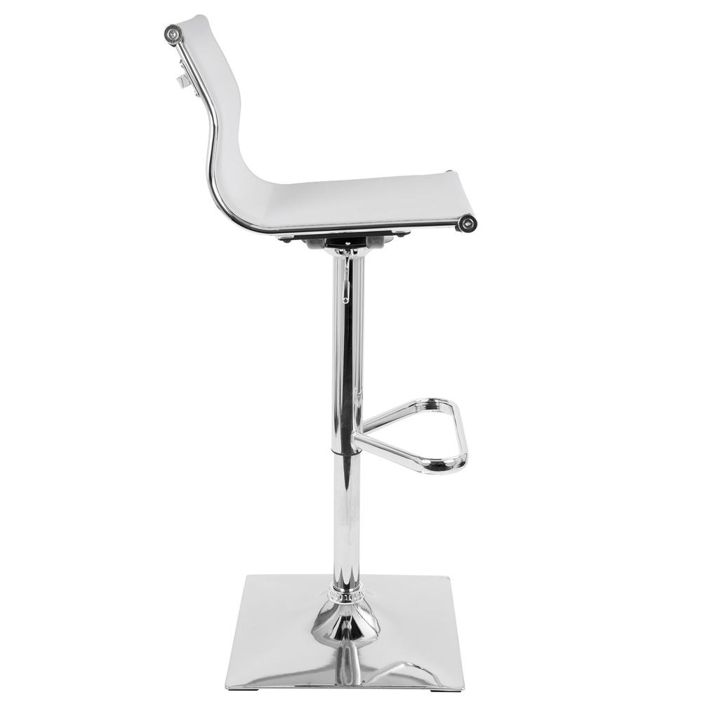 Mirage Contemporary Adjustable Barstool with Swivel in White. Picture 2