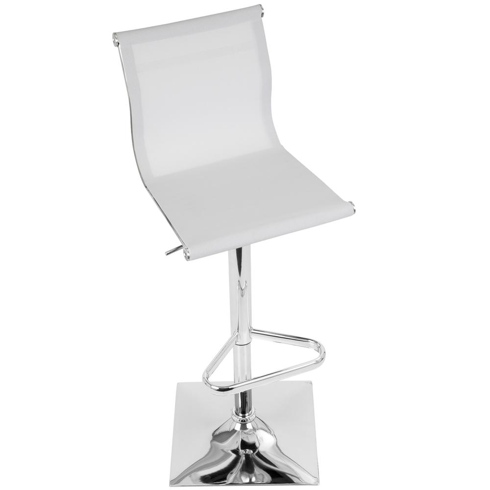 Mirage Contemporary Adjustable Barstool with Swivel in White. Picture 6