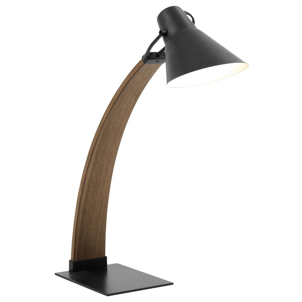 Noah Mid-Century Modern Table Lamp in Walnut and Black. Picture 2