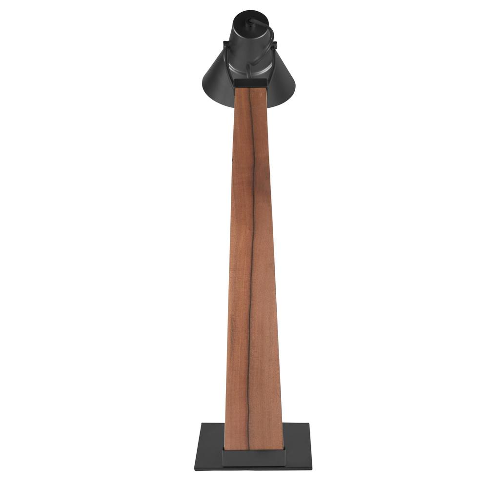 Noah Mid-Century Modern Table Lamp in Apple Wood and Black. Picture 5