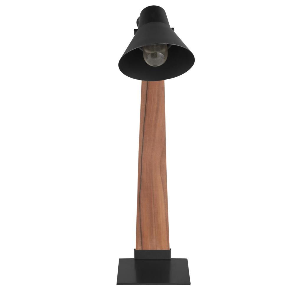 Noah Mid-Century Modern Table Lamp in Apple Wood and Black. Picture 6