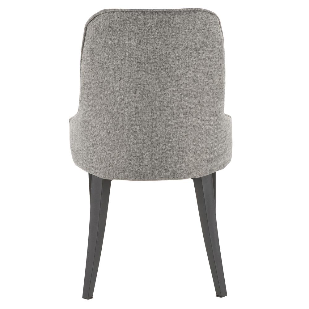 Nueva Contemporary Accent/Dining Chair in Black Metal and Grey Fabric - Set of 2. Picture 5