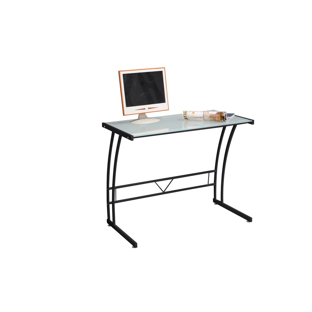 Sigma Contemporary Desk in Black Frame and White. Picture 1