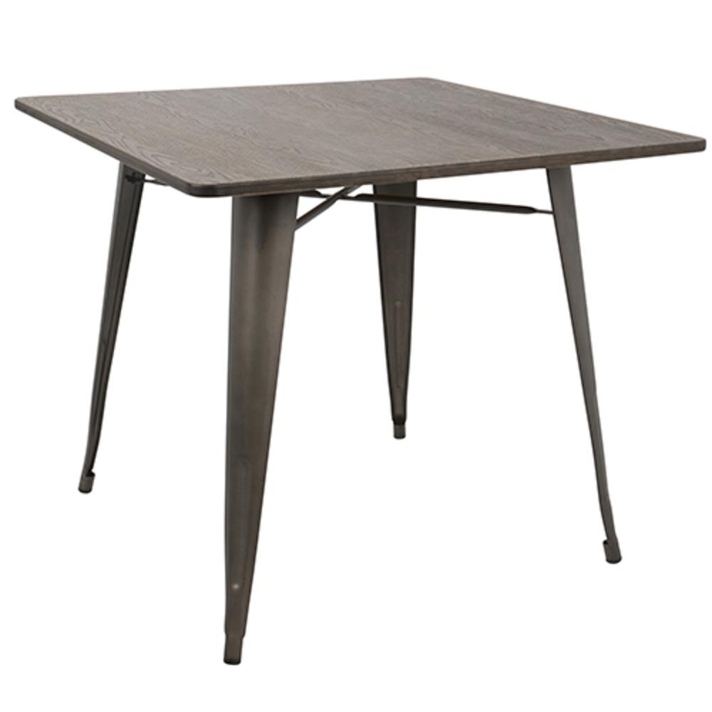 Oregon 36" Industrial-Farmhouse Dining Table in Antique and Espresso. Picture 1