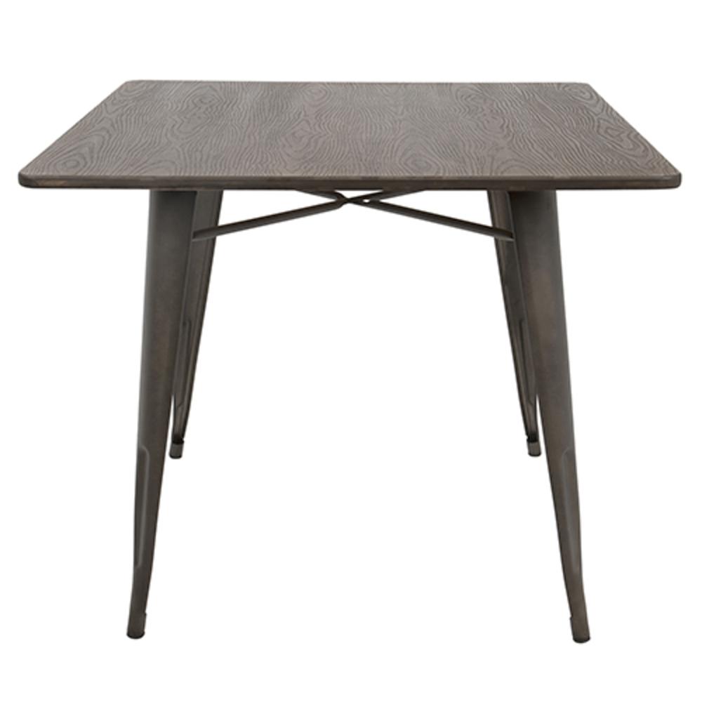 Oregon 36" Industrial-Farmhouse Dining Table in Antique and Espresso. Picture 2