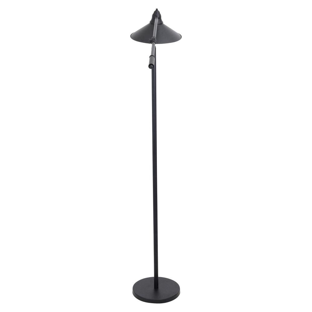 Paddy Industrial Floor Lamp in Black and Gold. Picture 3