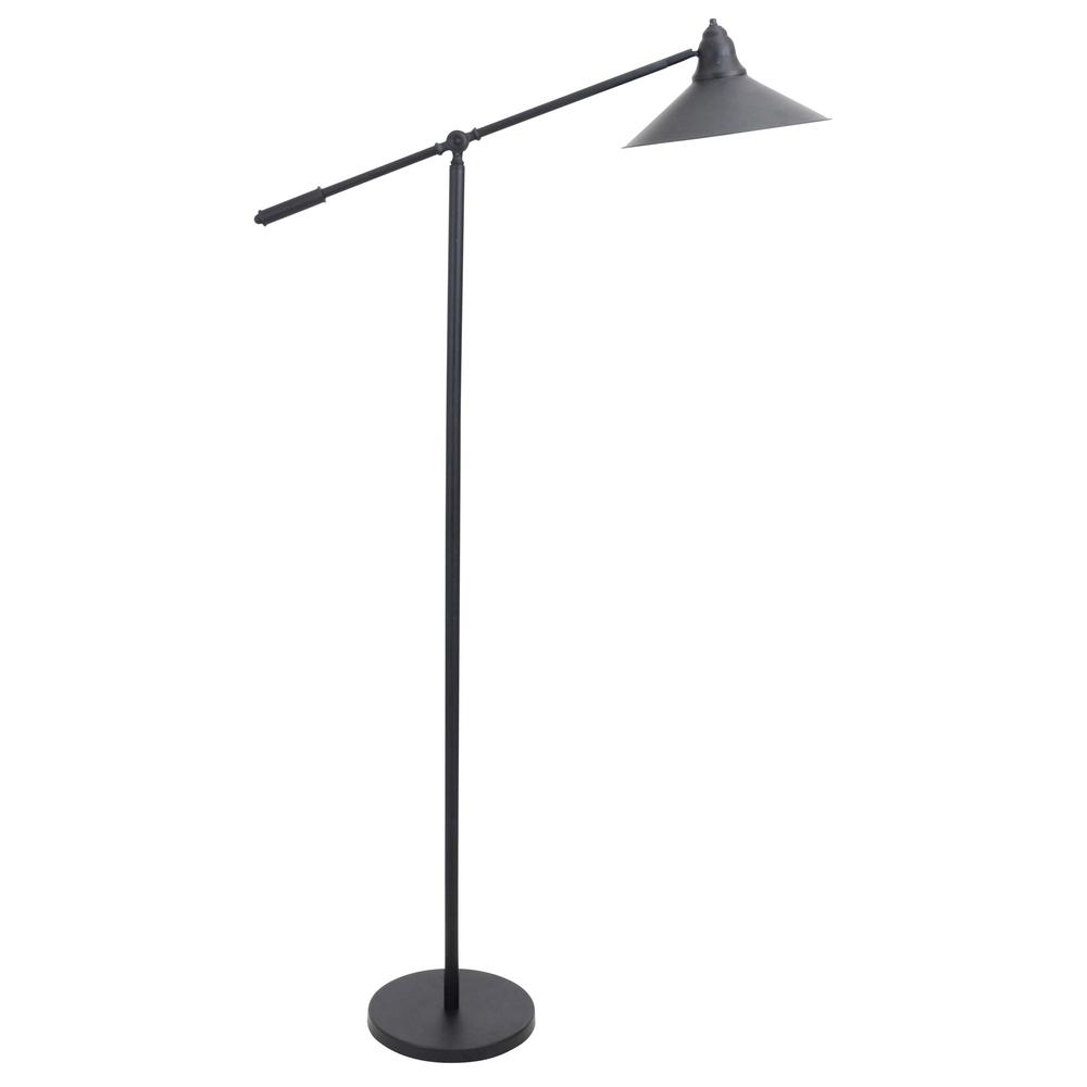 Paddy Industrial Floor Lamp in Black and Gold. Picture 2