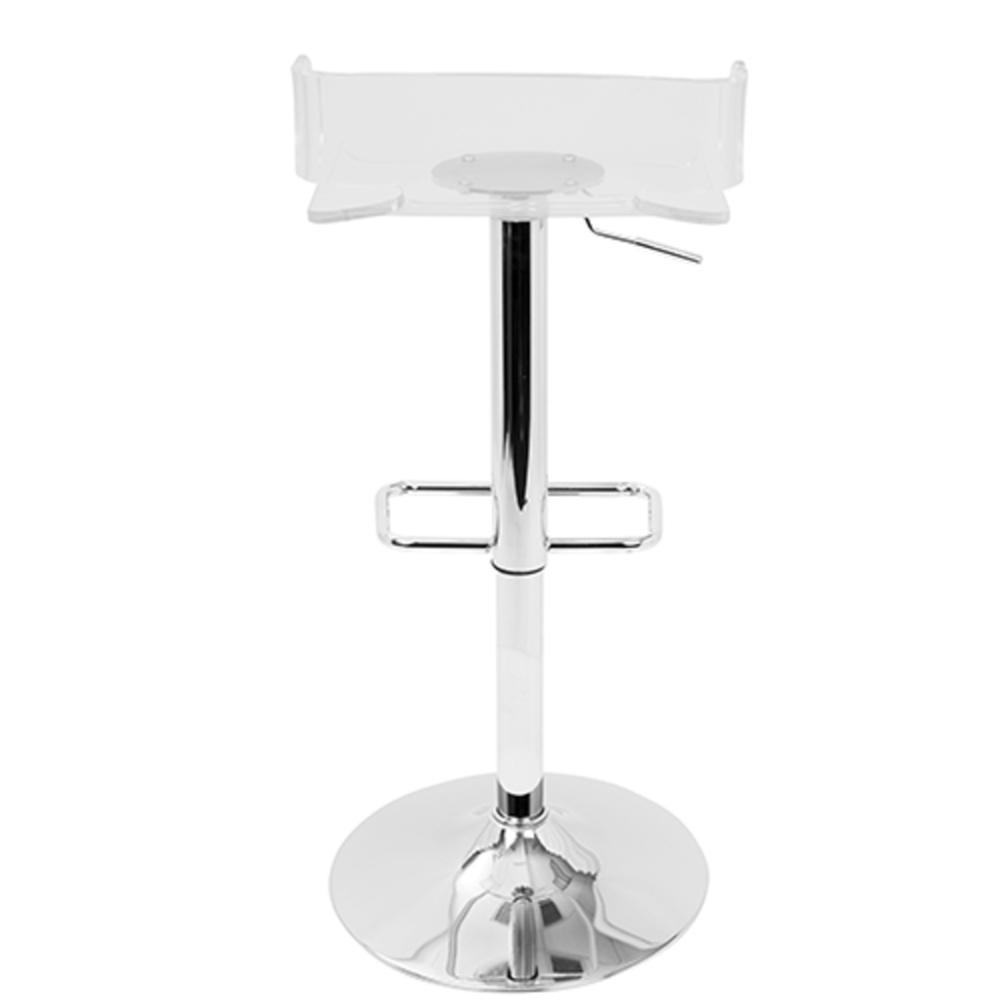 Pride Contemporary Adjustable Barstool in Clear Acrylic. Picture 4
