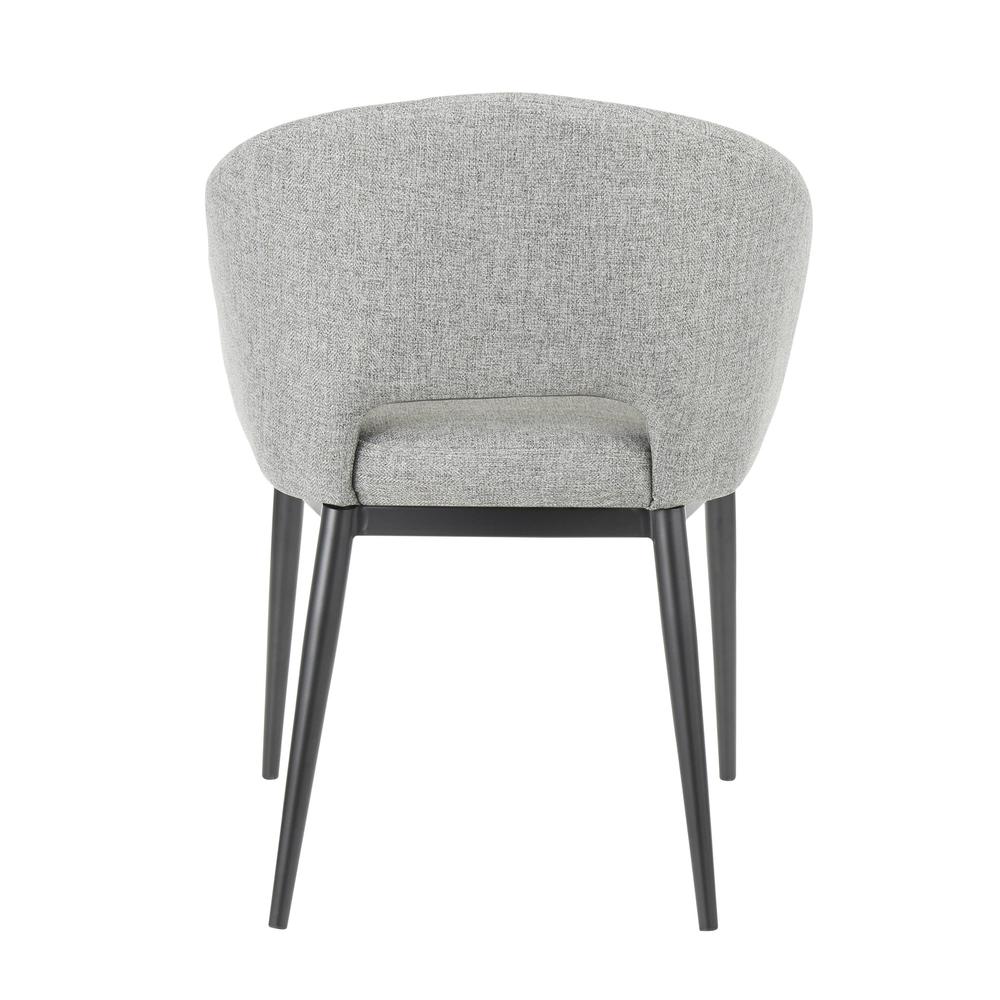Renee Contemporary Chair in Black Metal Legs and Grey Fabric. Picture 4