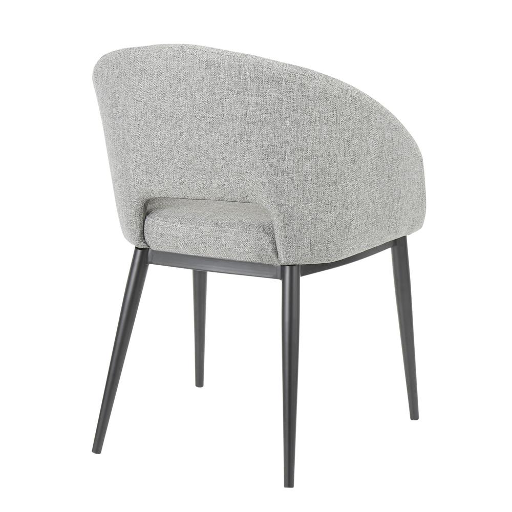 Renee Contemporary Chair in Black Metal Legs and Grey Fabric. Picture 3