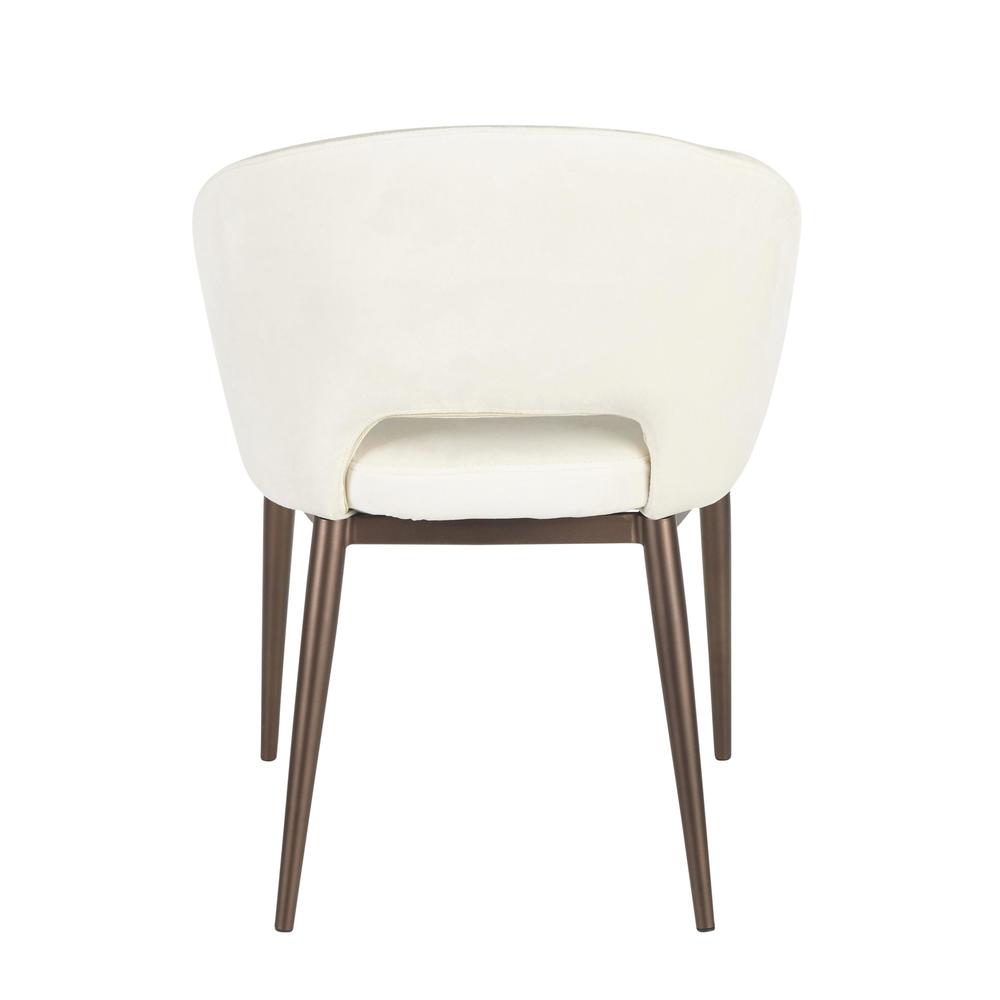 Renee Contemporary Chair in Copper Metal Legs with Cream Velvet. Picture 4