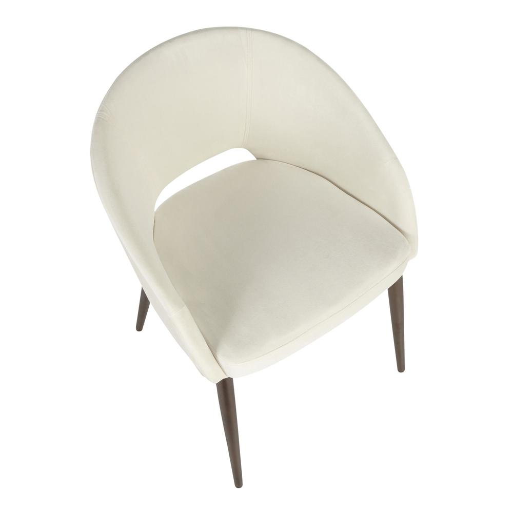 Renee Contemporary Chair in Copper Metal Legs with Cream Velvet. Picture 6
