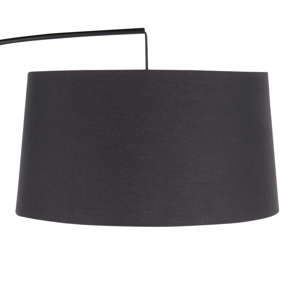 Robyn Mid-Century Modern Floor Lamp in Walnut Wood and Black Shade. Picture 7