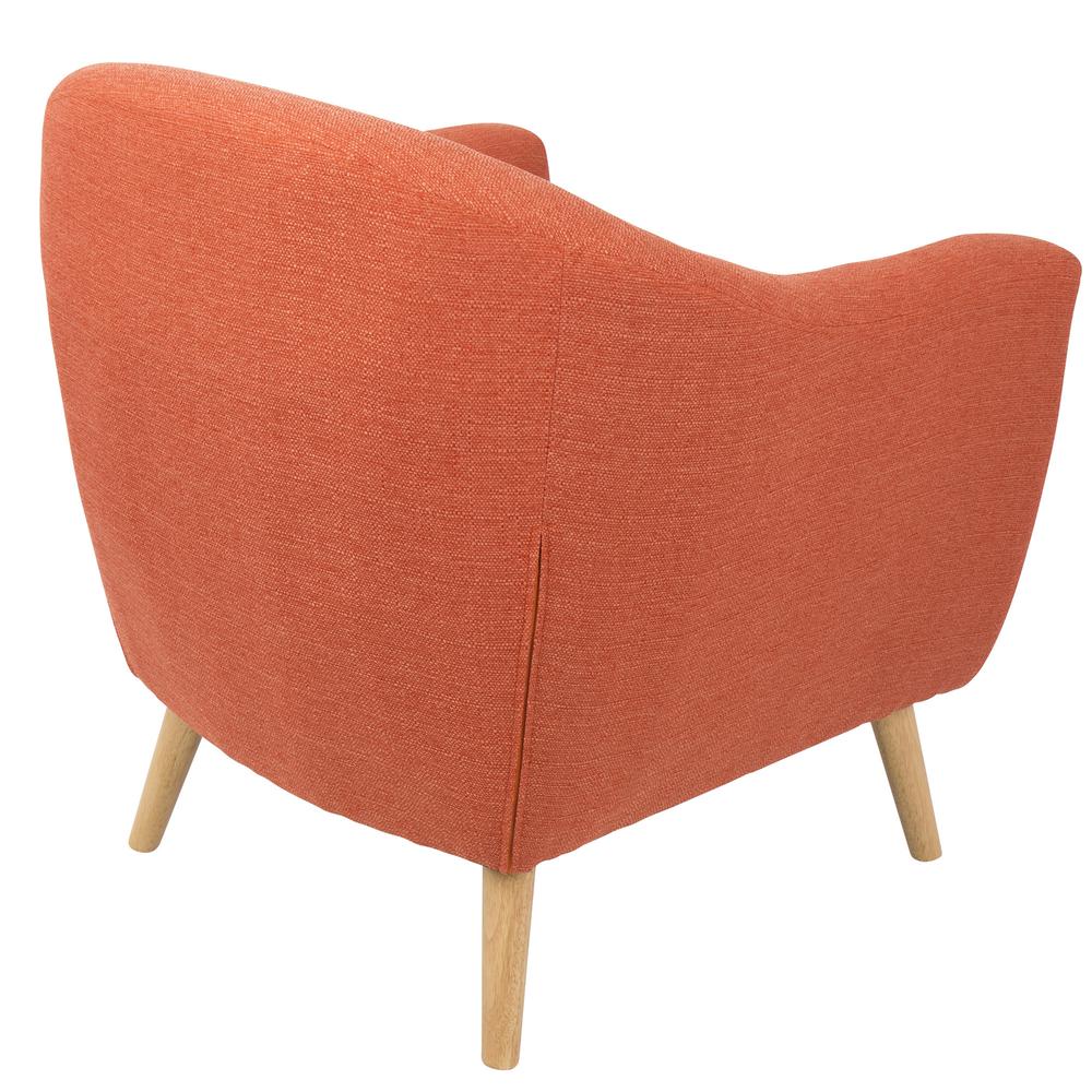 Rockwell Mid Century Modern Accent Chair in Orange. Picture 3