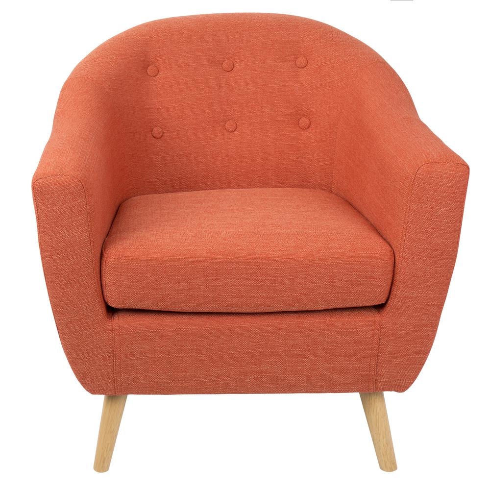 Rockwell Mid Century Modern Accent Chair in Orange. Picture 5