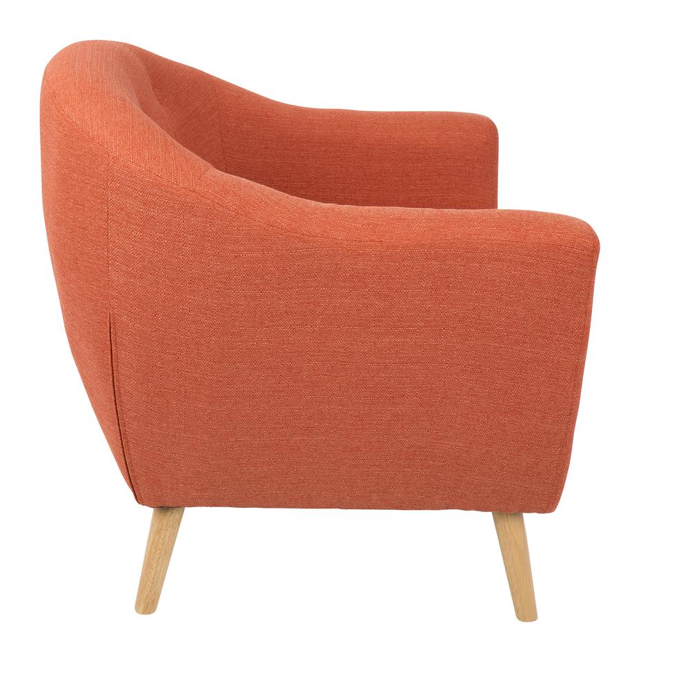 Rockwell Mid Century Modern Accent Chair in Orange. Picture 2