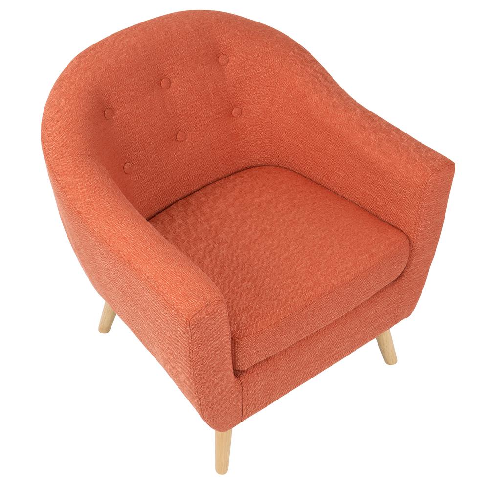 Rockwell Mid Century Modern Accent Chair in Orange. Picture 6