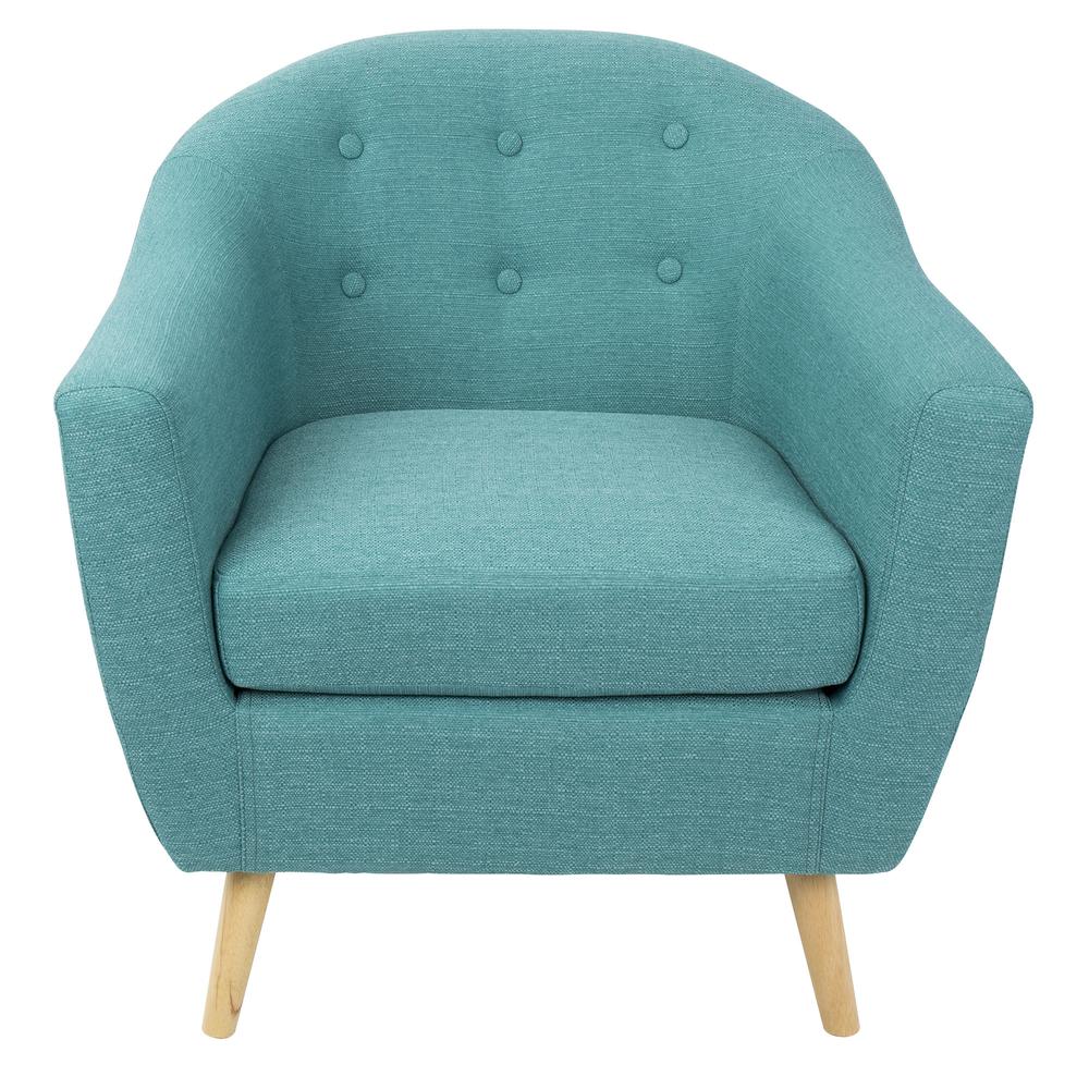 Rockwell Mid Century Modern Accent Chair in Teal. Picture 5