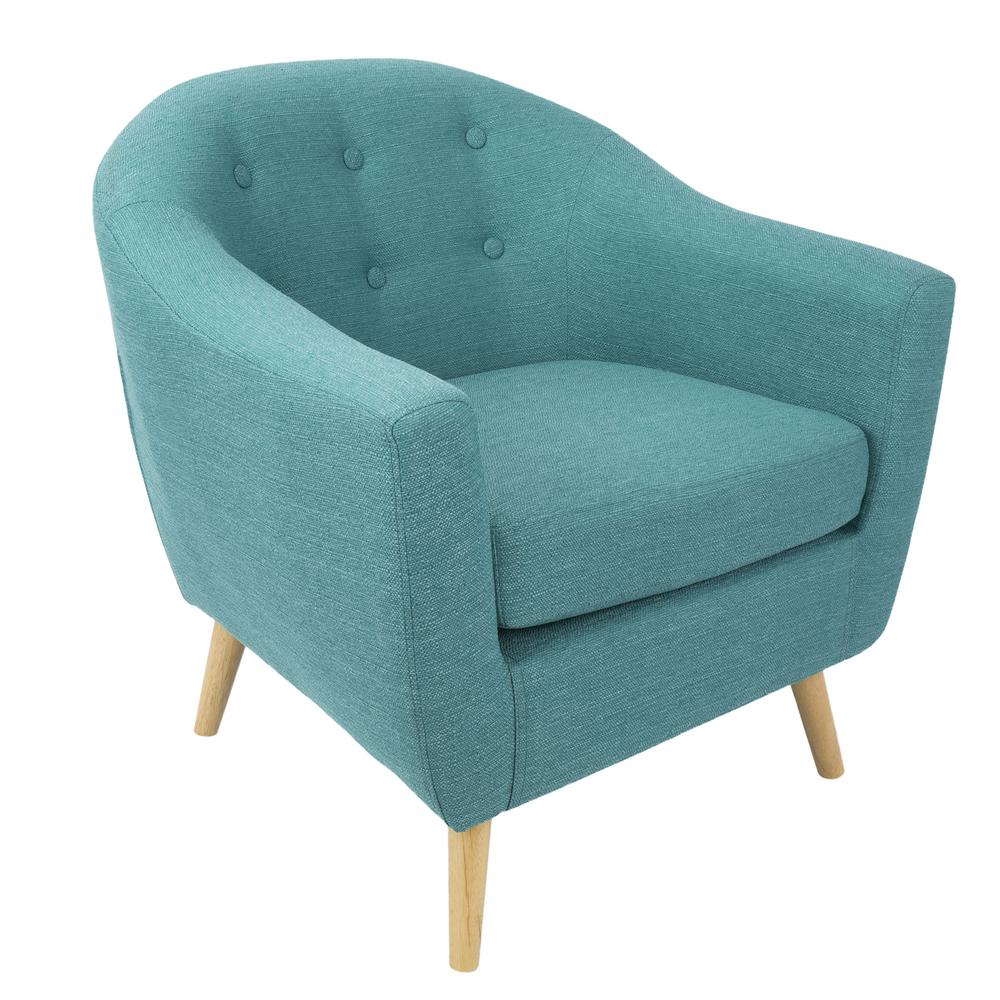Rockwell Mid Century Modern Accent Chair in Teal. Picture 1