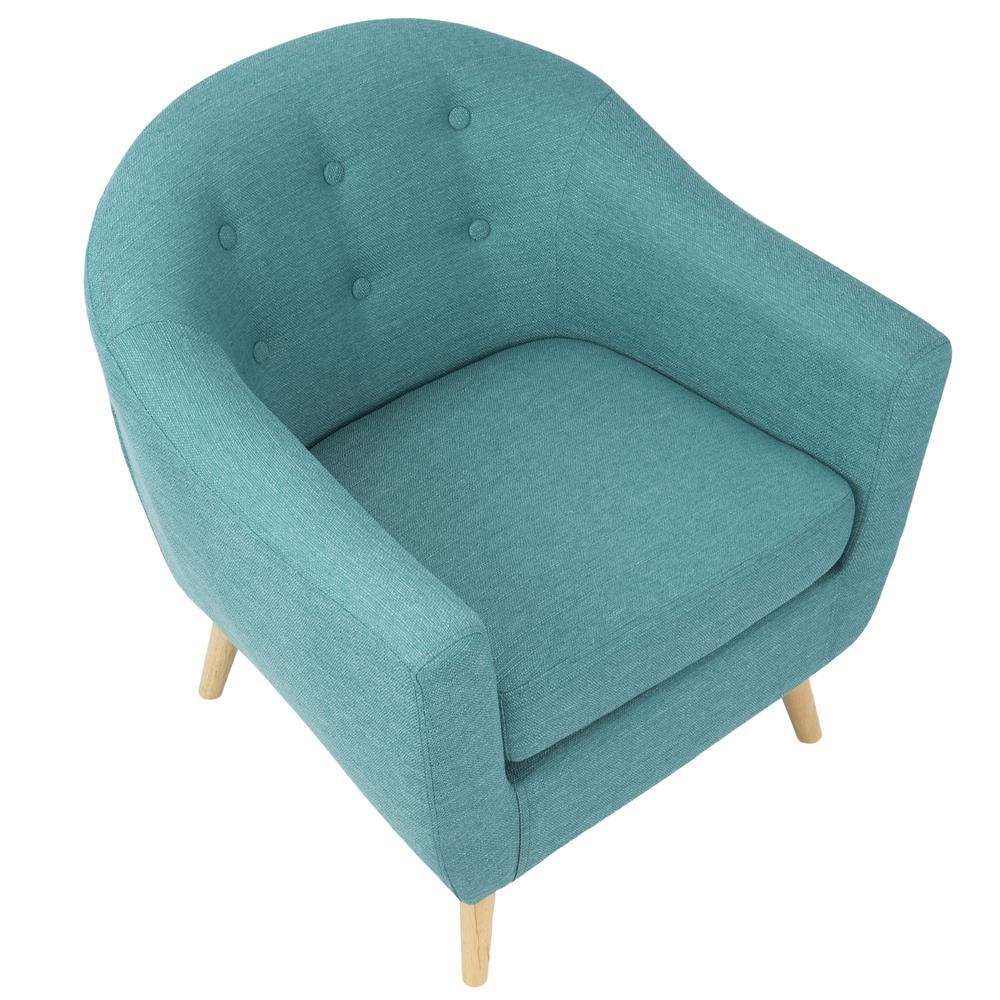 Rockwell Mid Century Modern Accent Chair in Teal. Picture 6