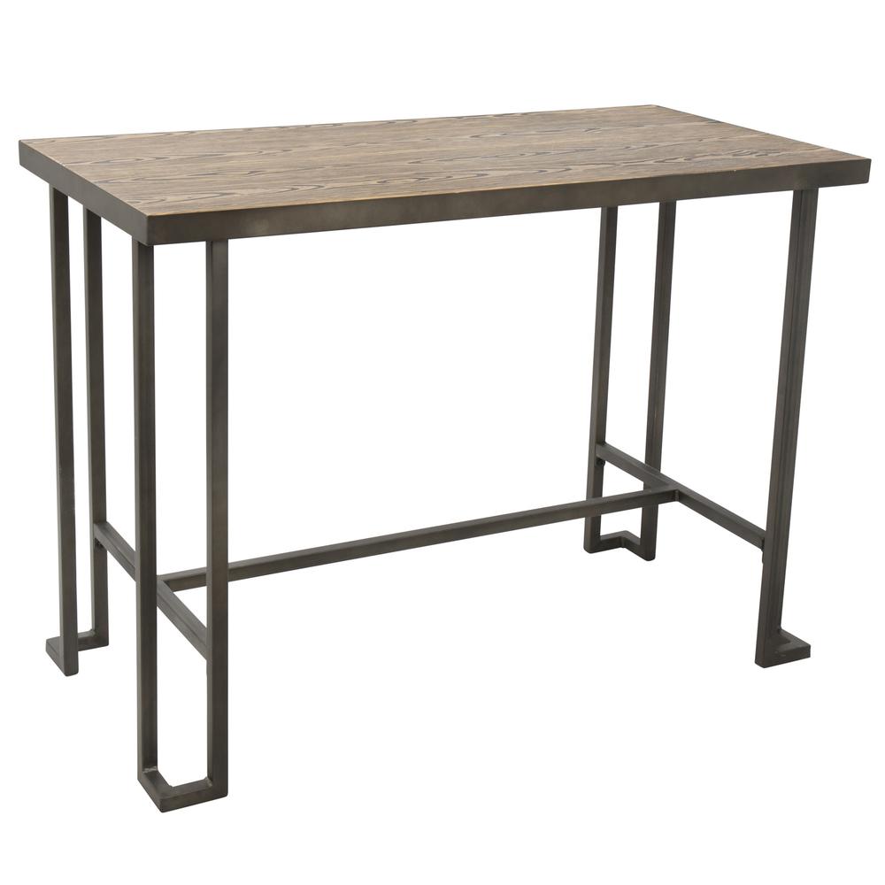 Roman Industrial Counter Table in Antique and Brown. Picture 1