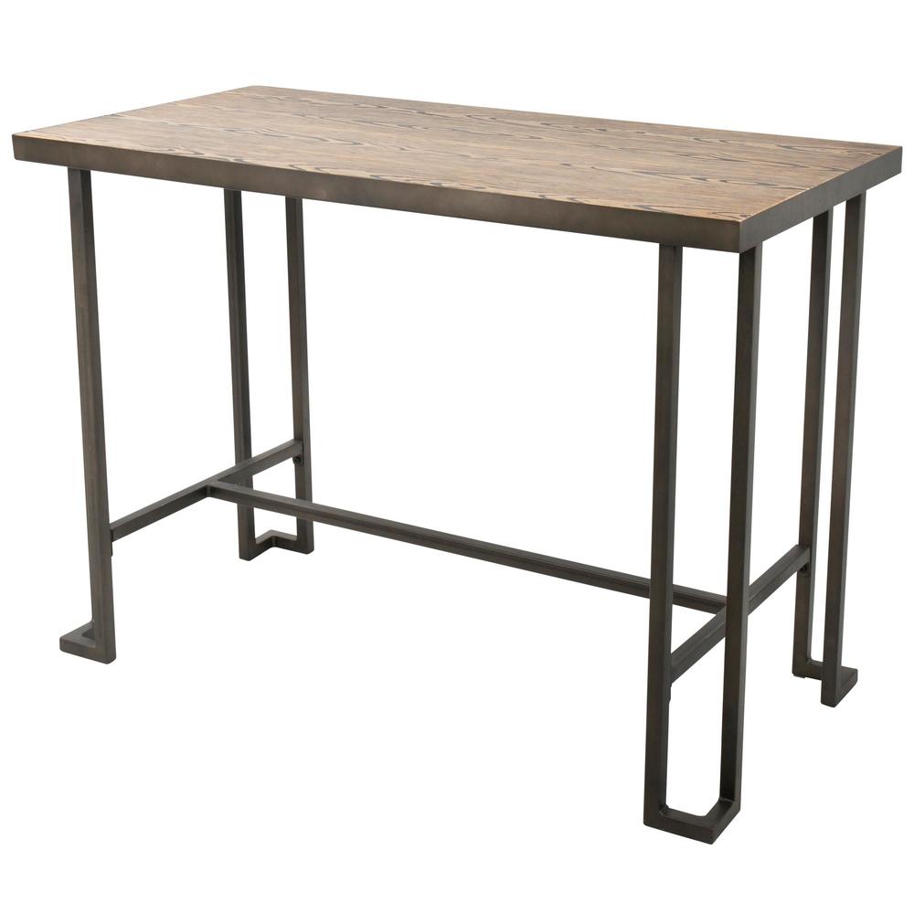 Roman Industrial Counter Table in Antique and Brown. Picture 3