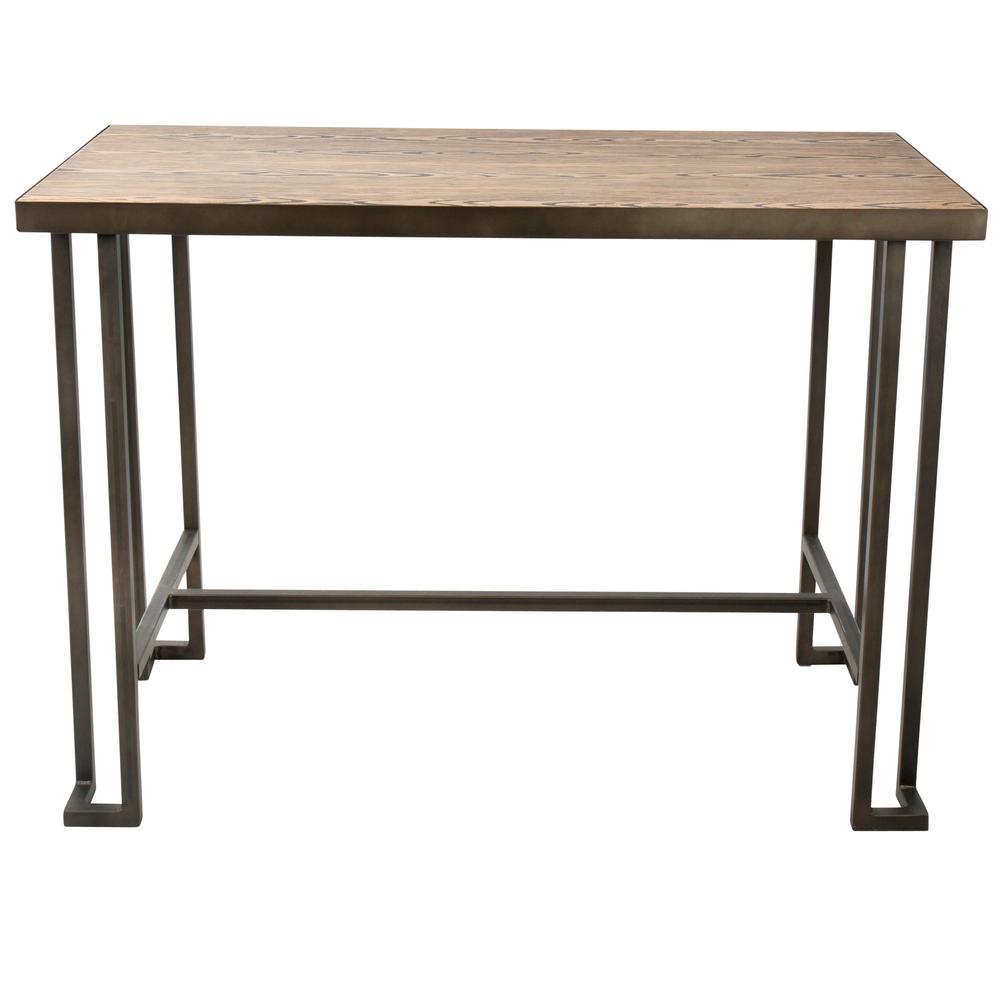 Roman Industrial Counter Table in Antique and Brown. Picture 4