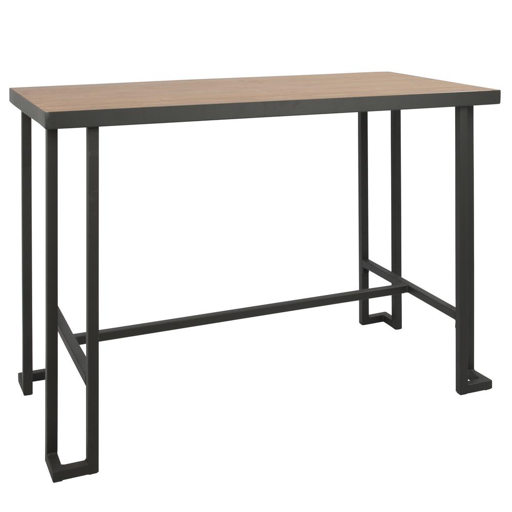 Roman Industrial Counter Table in Grey and Natural. Picture 1