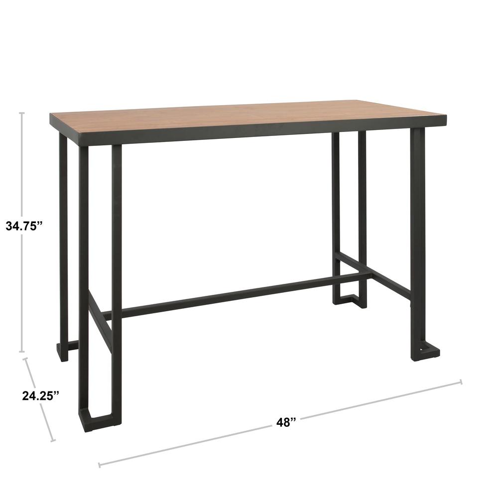 Roman Industrial Counter Table in Grey and Natural. Picture 6